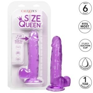Dydžio karalienės dildo purpurinė 15,3 cm lankstus ir