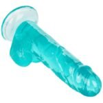 Dydis karalienės dildo mėlyna, 15,3 cm, TPR, su siurbtuku