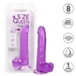 Dydžio karalienės dildo, purpurinė, 20,3 cm ilgio, minkšta