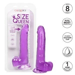 Dydžio karalienės dildo, purpurinė, 20,3 cm ilgio, minkšta