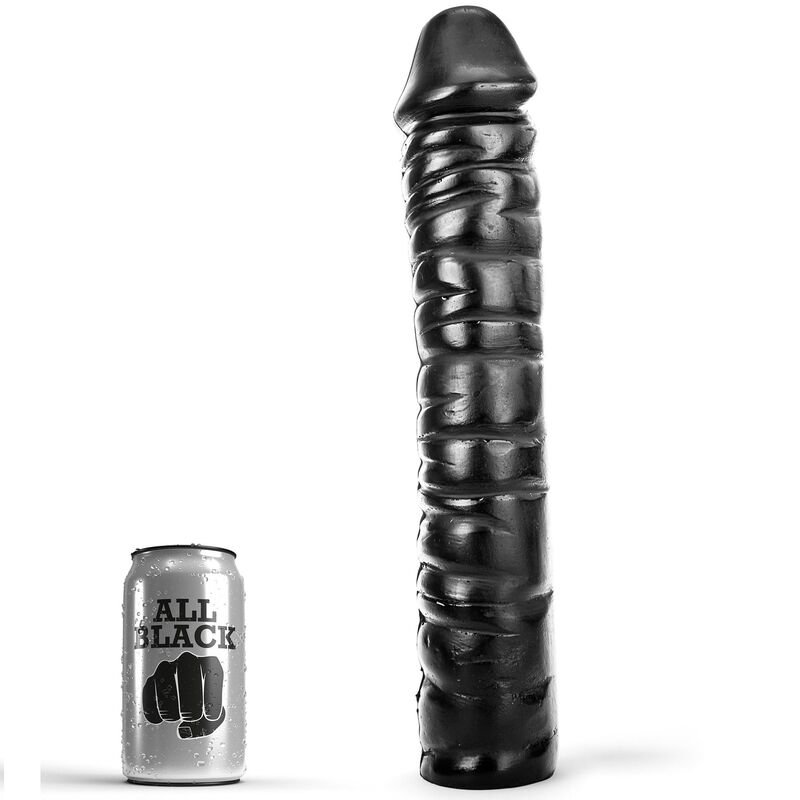 img_110205_a4a49e6b90bab1fd54b90662325aedc5_1 - KUNOGUNDA Juodas dildo 38 cm ilgio, kietas ir briaunotas analiniam