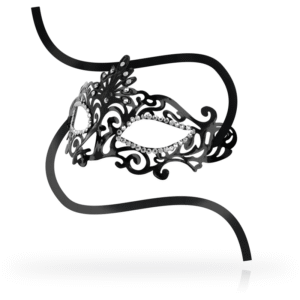 Venetiškos stiliaus kaukė su karoliukais vakarėliams