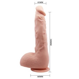 Realistinis dildo Jasonas natūralus, siurbiamas, 24 cm