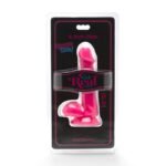 Happy Dicks dildo 12 cm su rožiniais rutuliais, minkštas