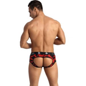 Savage Jock Bikini vyrams su raudonu atspaudu, drąsus