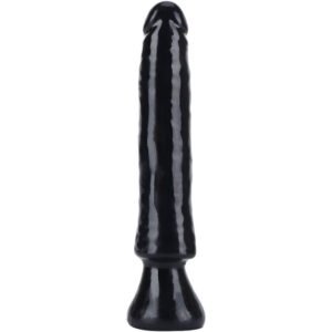 Startuolis Dong 16 cm juodas dildo su siurbtuku, TPE