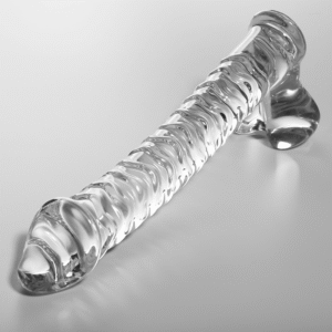 Dildo 23 modelis, borosilikatinio stiklo, skaidrus 21,5 cm