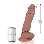 Realistinis dildo 21 cm x 4,6 cm su šilkiniu paviršiumi