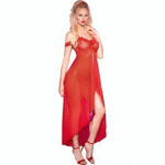 Cr 3716 Babydoll Long Red ilgas raudonas naktinukas moterims