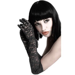 Cr 3071 juodos spalvos prabangios moteriškos pirštinės