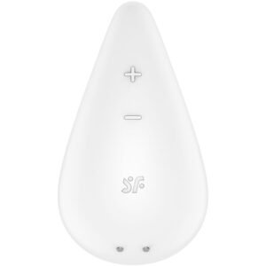 Rasos lašo vibratorius balta, 12 režimų, dvigubas silikonas