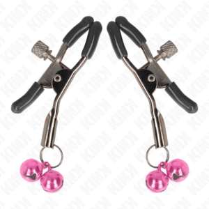 Dvigubo varpelio spenelio spaustukas rožinis 6 cm kink