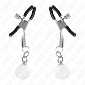 Stiklo karoliuko spenelio spaustukai, sidabriniai, 6 cm