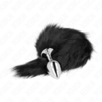 Analinis kištukas M 8x3,5 cm su sintetine uodega, juodas