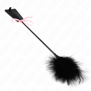 Kutenos plunksnos su rožine juostele, 49 cm ilgio aksesuaras