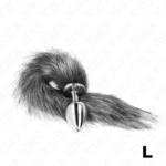 Analinis kištukas L su 40 cm pilka sintet. uodega, 10x4 cm