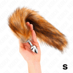 Analinis kištukas S su 40 cm ruda sintet. uodega, 7x3 cm