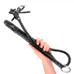 Ilgas blizgus PVC Whip 138 cm – BDSM aksesuaras iš PVC