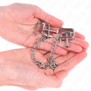 Grandininio spenelio VISE spaustukai BDSM, 30 cm, metaliniai