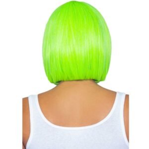 Fluorescencinis bob perukas, neoninė žalia, vakarėliams