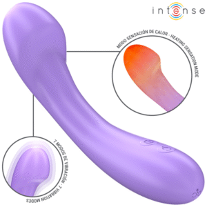 Becky vibratorius 19 cm, šiluminis, 7 režimai, violetinis