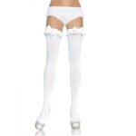 Baltos nepermatomos pėdkelnės su raukšlėmis ir lanku