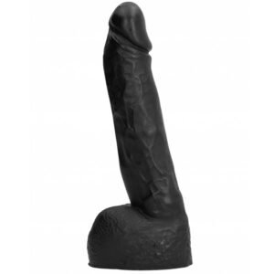 Kumščio dildo 20 cm – juodas, realistiškas dizainas,