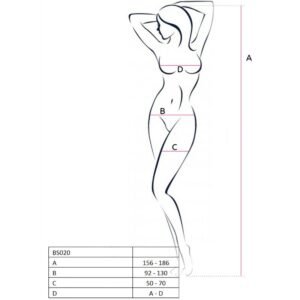 Moteriškas tinklelio bodis BS020 Black, universalus dydis