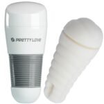 Kačiuko balta makšties masturbatorius su realistine tekstūra