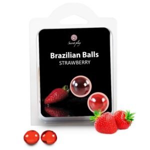 Brazilijos masažo kamuoliai su braškių aromatu, 2 vienetai