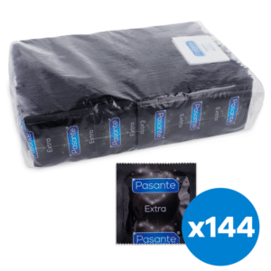 Prezervatyvai papildomi su tepalu, 144 vnt., 52 mm natūralūs