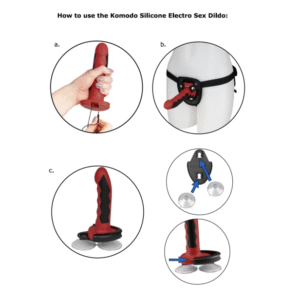 Silikono sintezės komodo dildo su elektro funkcijomis